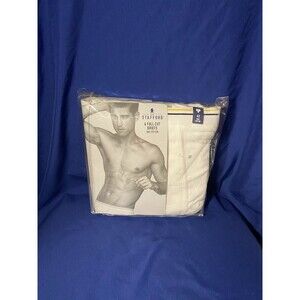 JC Penney Stafford Men's Full Cut White Cotton Briefs Size 42 Underwear 6 Pack